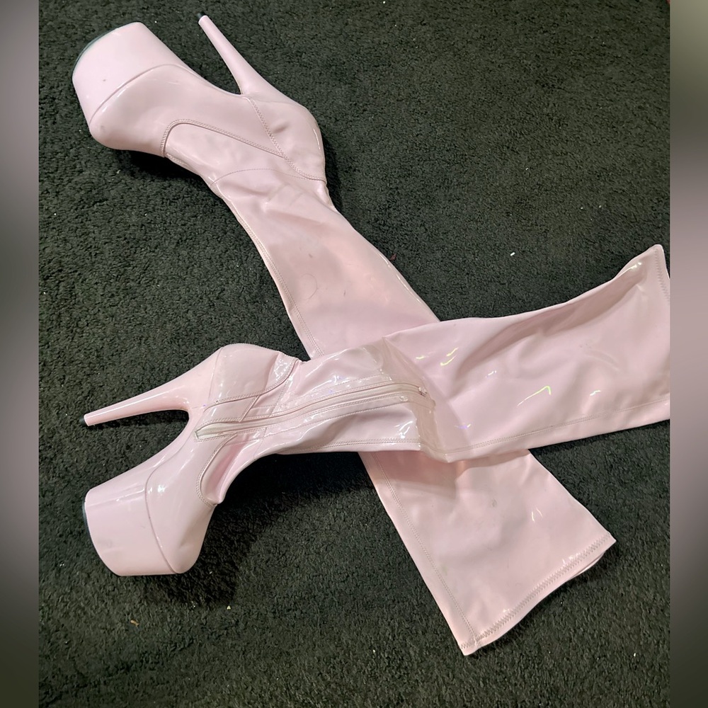 Pink Metallic GoGo Boots